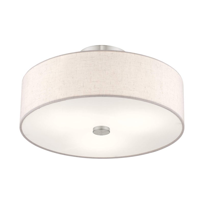 Livex Lighting 52135-91 Meridian 3 Light Brushed Nickel Ceiling Mount - Image 5